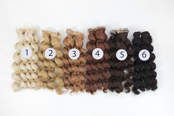 Wave hair tress for dolls 15 cm (6" inch). Hair for dolls, Straight hair, Tress, Synthetic hair, Hair for doll wigs