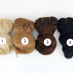 Curly mohair hair for Blythe doll and rag dolls, tress natural hair for handmade doll, wigs 17cm (7inch)