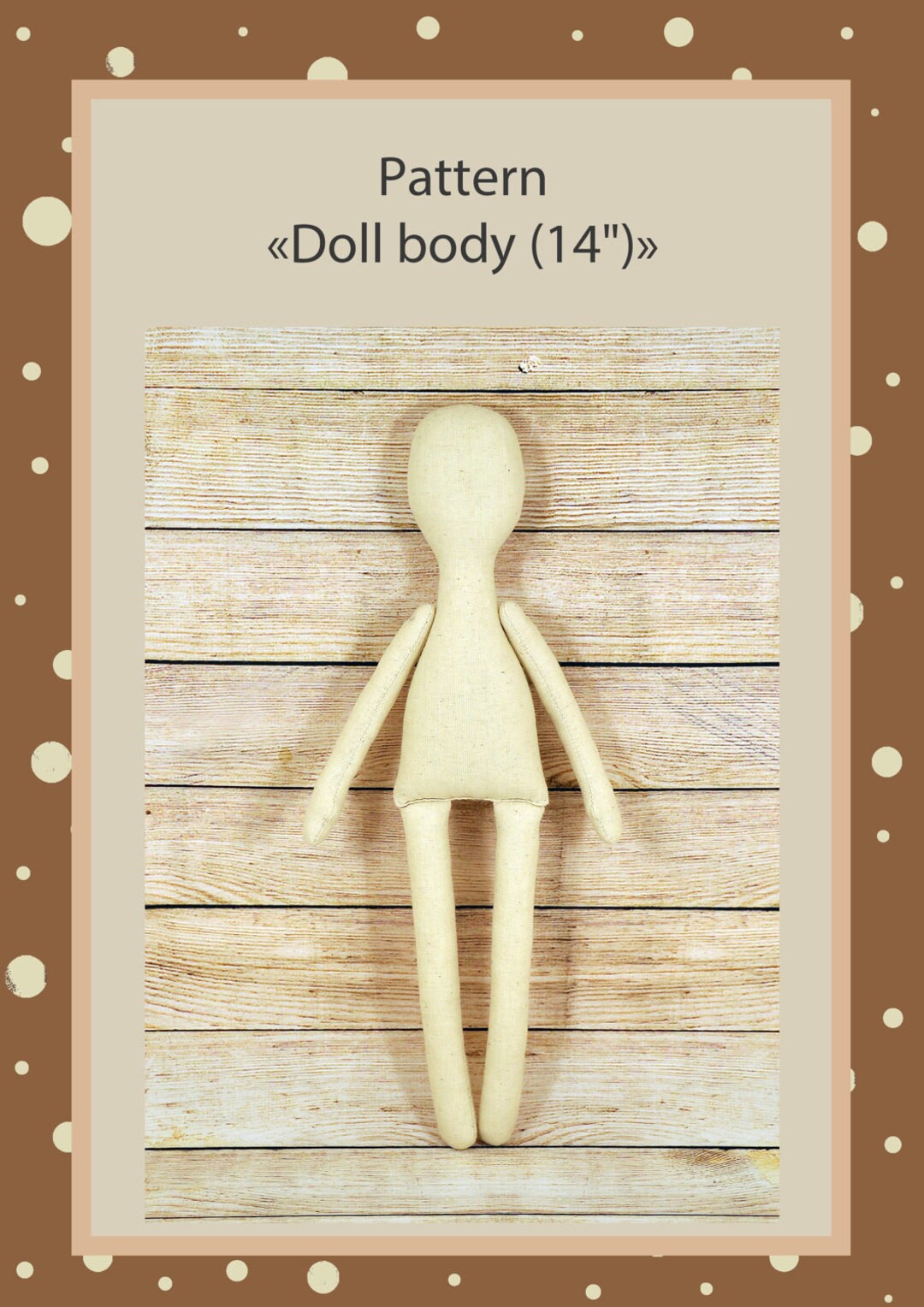 PDF Cloth Doll Pattern 14 Soft Doll Pattern - Etsy