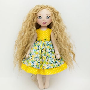 Fairy rag doll with long white hair