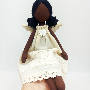 Angel Handmade Black Rag Doll - Etsy