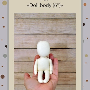 PDF, Patrón de muñeca 6", Tutorial de costura en PDF, Patrón de muñeca suave