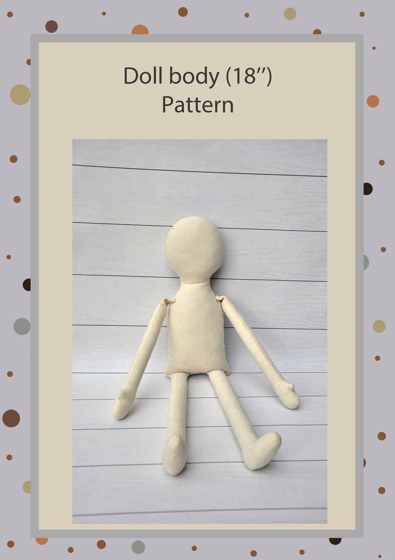 PDF, Cloth Doll Pattern 18 ,Soft Doll Pattern, primitive doll image 1