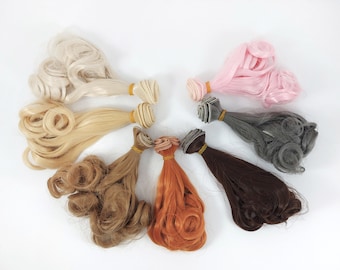 Wellenhaarsträhnen für Puppen 15 cm (6 Zoll). Haare für Puppen, Glattes Haar, Locken, Kunsthaar, Haare für Puppenperücken