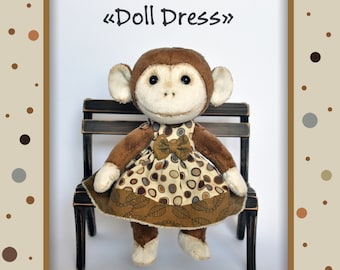 Vestidos de costura padrão para bonecas, tutorial de costura.  PDF