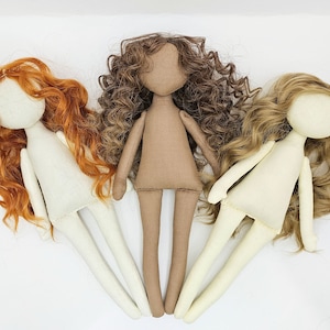 corpo di bambola vuoto da 12" con capelli, il corpo della bambola è fatto di stoffa