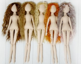 Blank doll body with hairstyle 18"