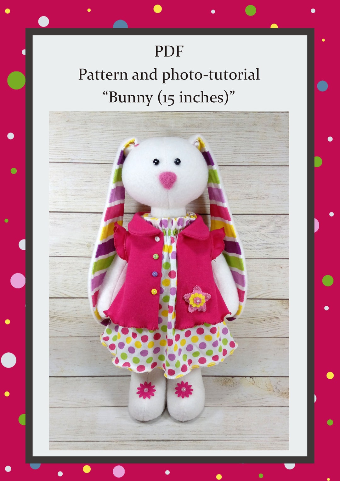 Pattern and Photo Tutorial Bunny in a Dress, Handmade Rag Rabbit ...