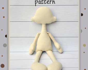 PDF, Cloth Doll Pattern 15 " ,Soft Doll Pattern, primitive doll