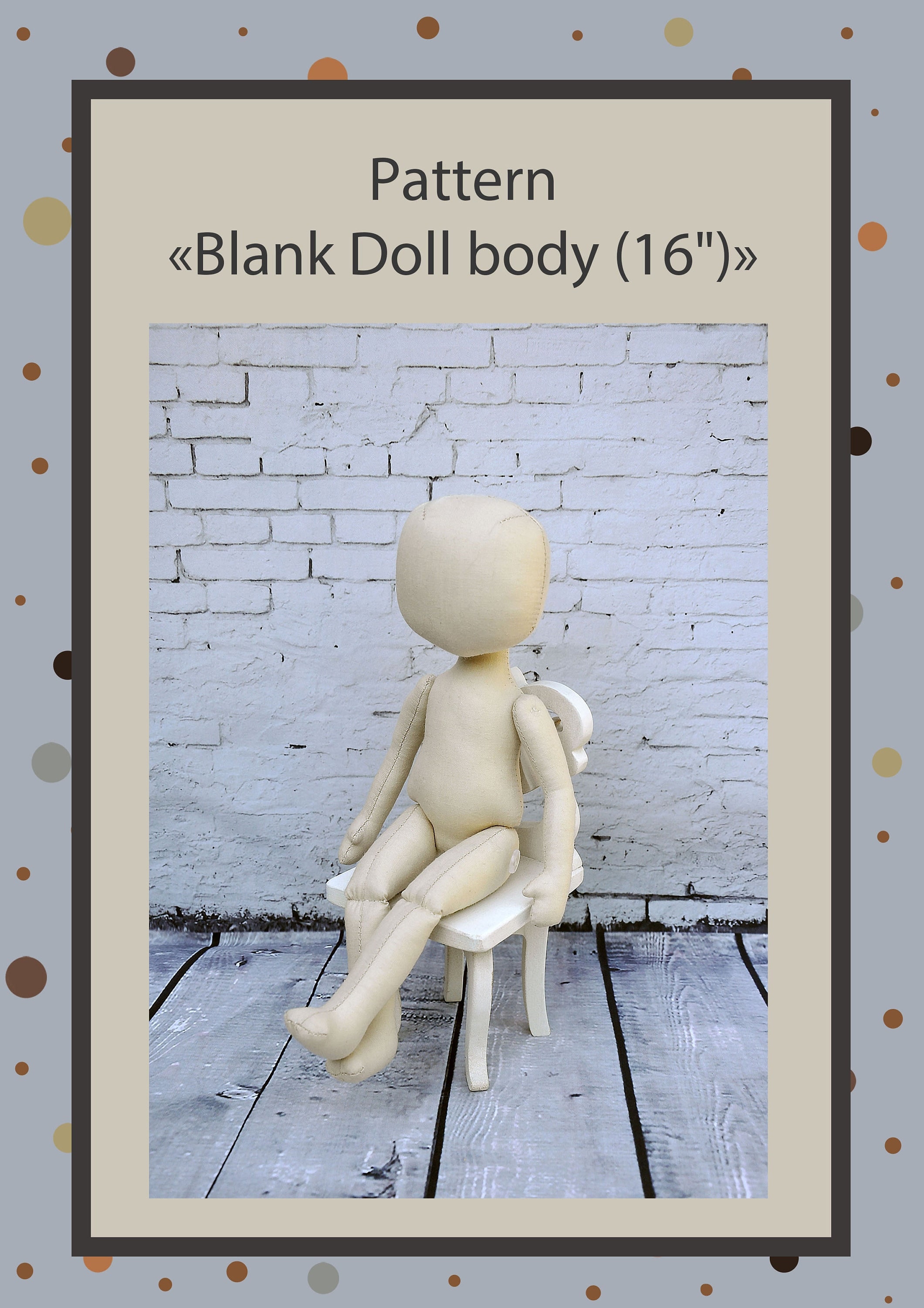 PDF, Cloth Doll Pattern 16 ", Soft Doll Pattern