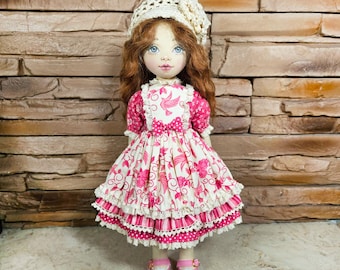 OOAK Textile Collector Doll – Handmade Decorative Art Doll