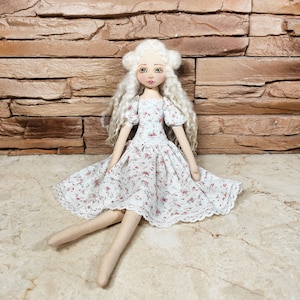 Handmade Decorative Rag Doll – 18” Princess Doll in a White Dress