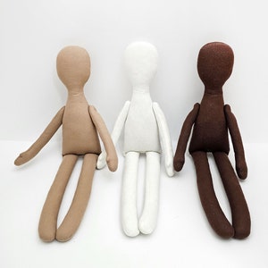 3 color Blank doll body-12.5 &quot;,  blank rag doll, ragdoll body,the body of the doll made of cloth