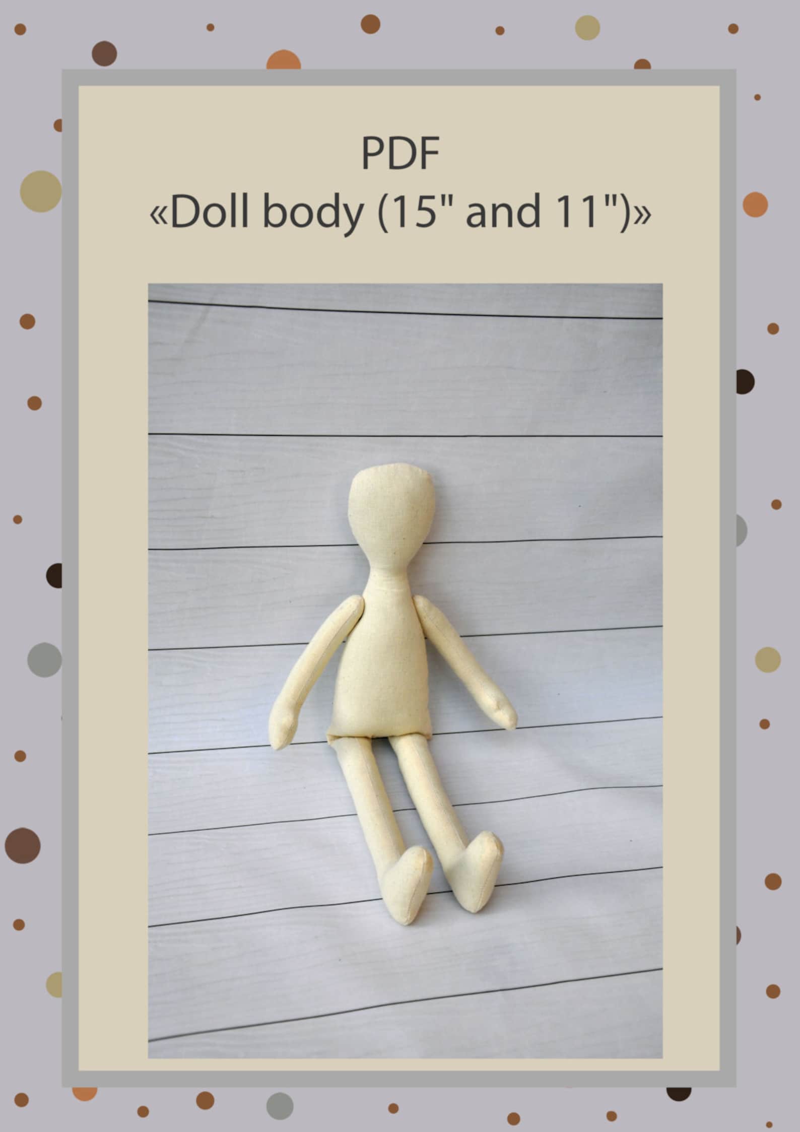 PDF Cloth Doll Pattern 15 and 11pdf - Etsy