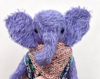 Elephant doll, elephant plush, handmade toys, pretend play, gifts for kids, handmade doll, kawaii elephant