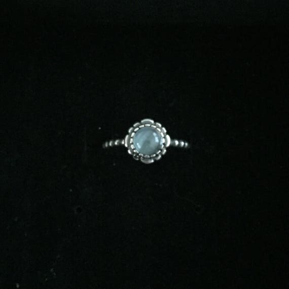 Cabachon Moonstone Sterling Silver Stack Ring, Engagement Ring, Promise Ring