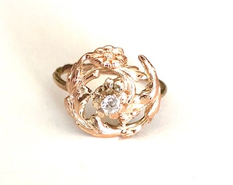 Victorian 14k Gold and Diamond Ring