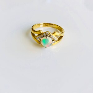 PRICE REDUCED!!!  Antique Diamond and Opal Ring|14k Diamond Ring