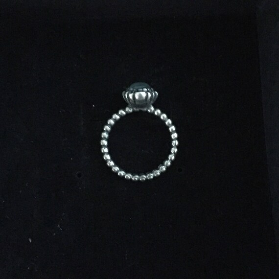 Cabachon Moonstone Sterling Silver Stack Ring, Engagement Ring, Promise Ring View 2