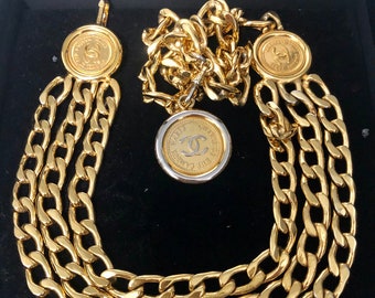 Chanel Multi-Chain & Coin Detail Gold-Plated Belt.Classic Chanel