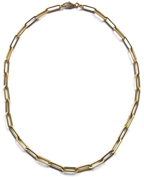 14K Solid Rose Gold 3.80mm Paperclip Necklace - 20 Inch - ACCR6151220