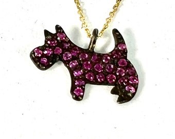 Ruby Dog on a Gold Chain