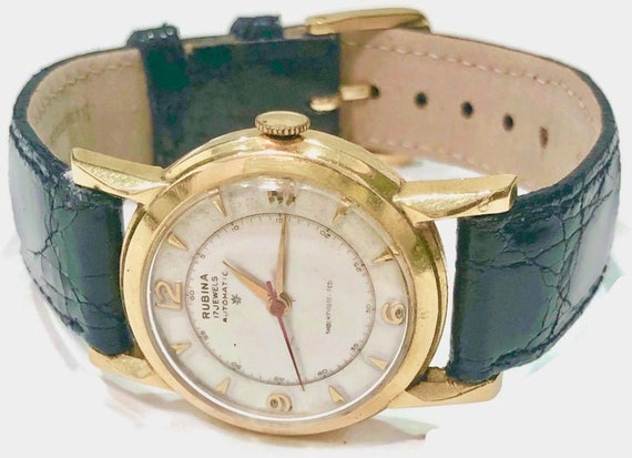 Vintage Rubina 14 Karat Gold Automatic Wristwatch… - image 5