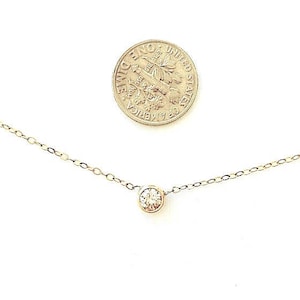 Bezel Set Diamond Necklace| 14k diamond necklace