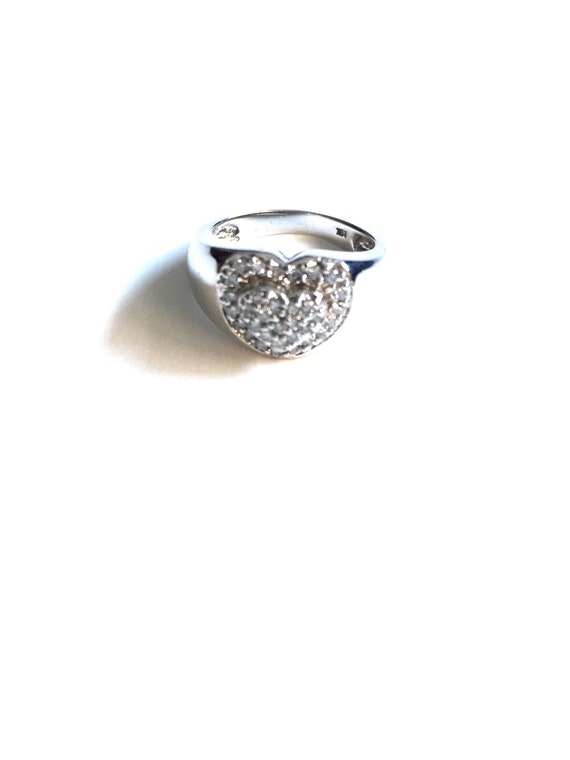 Pave Diamond Heart Ring | 14k diamond heart