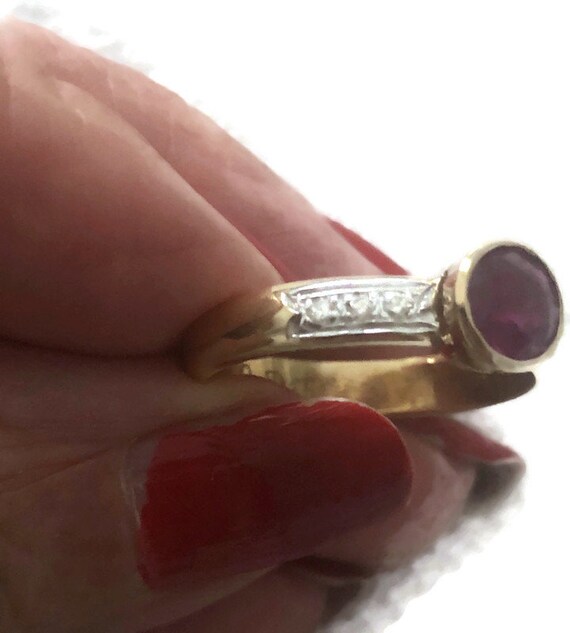 Vintage Ruby and Damond Ring - image 3