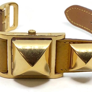 PRICE REDUCTION - Hermes Vintage Medor Watch, Hermes Watch, Medor Watch with Yellow Band