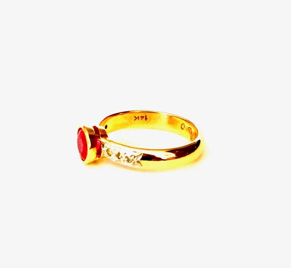 Vintage Ruby and Damond Ring - image 5