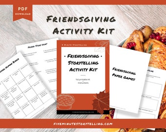 Friendsgiving Activity Kit: Printable Activity Kit, Activities for Friendsgiving, Activities for Friends, Games, US Letter Printable