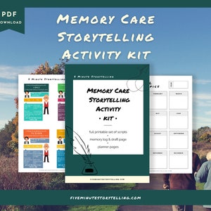 Memory Care Storytelling Activity Kit: Printable PDF, US Letter, A4, Printable Workbook, Planner, Activities