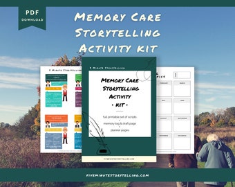 Memory Care Storytelling Activity Kit: Printable PDF, US Letter, A4, Printable Workbook, Planner, Activities