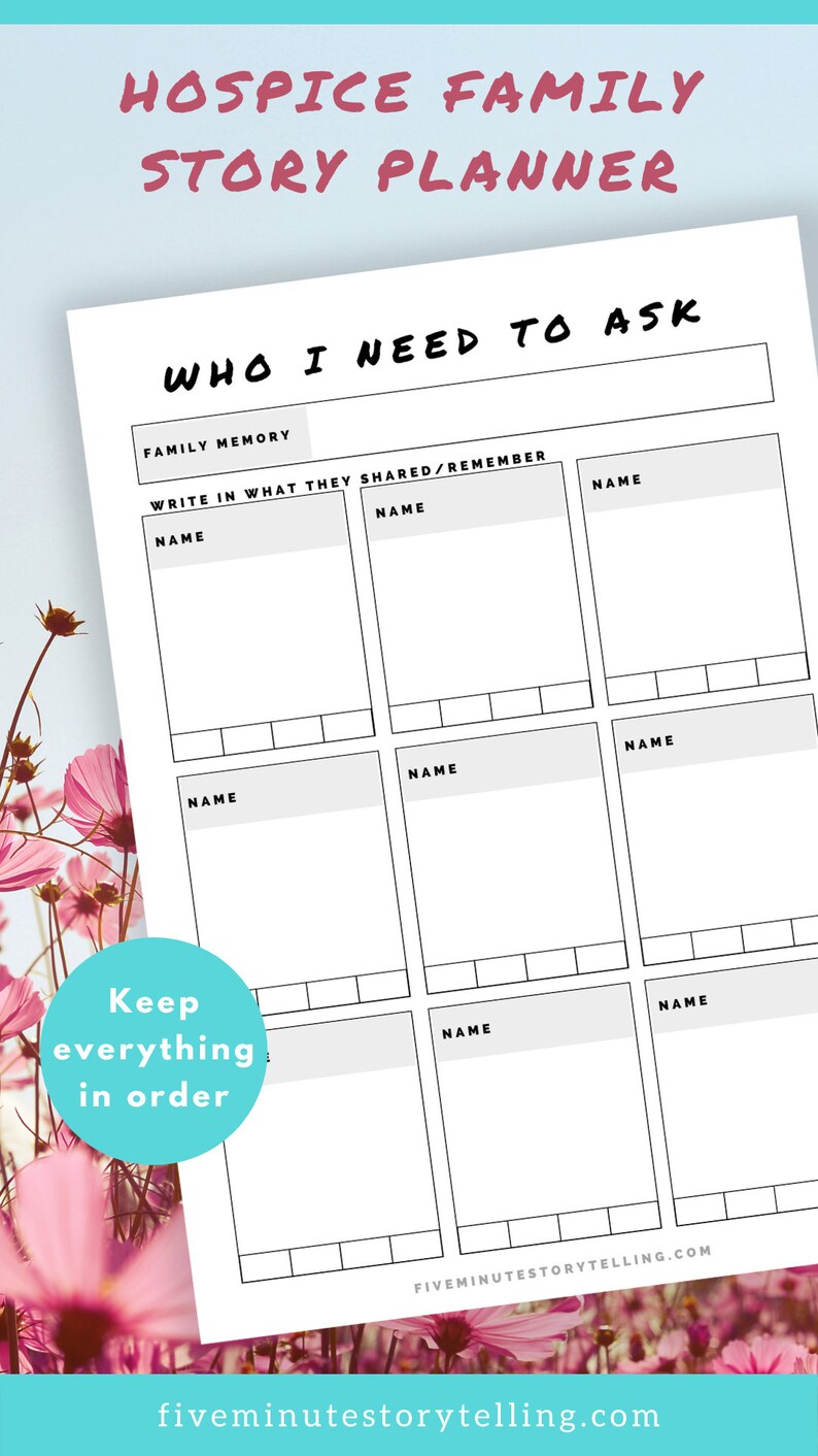 Hospice Family Story Planner: Printable Planner, Minimalist Edition, US ...