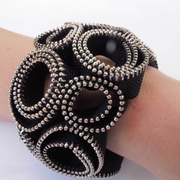 Hand-made zipper bracelet.