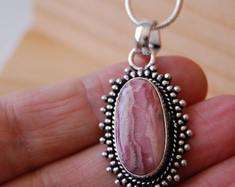 Gift Ideas For Her,Love Rhodochrosite Necklace Rhodocrosite Pendant Inca Rose,Dainty Stones of the Heart,Love Stones Rhodocrosite Stone