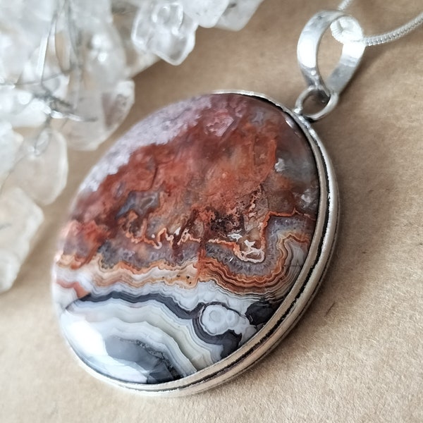 Crazy Lace Agate Pendant, The Laughter Stone, Crazy Lace Agate Jewelry,Grounding Stones,Protective Stones,Gift Ideas For Her,Crystal Jewelry