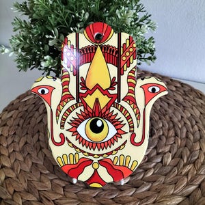 Hamsa Hand Decor, Hamsa Hand Gift, Evil Eye Gift, Sacred Space Decor, Large Hamsa Hand Wall Hanging, Hamsa Hand With Stand, Hamsa Hand Art
