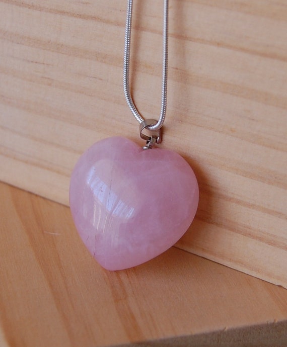 Large Rose Quartz Necklace Heart Jewelry Crystal I - Large Rose Quartz Heart Pendant Large Rose Quartz Necklace Heart Jewelry Crystal I - Large Rose Quartz Heart Pendant