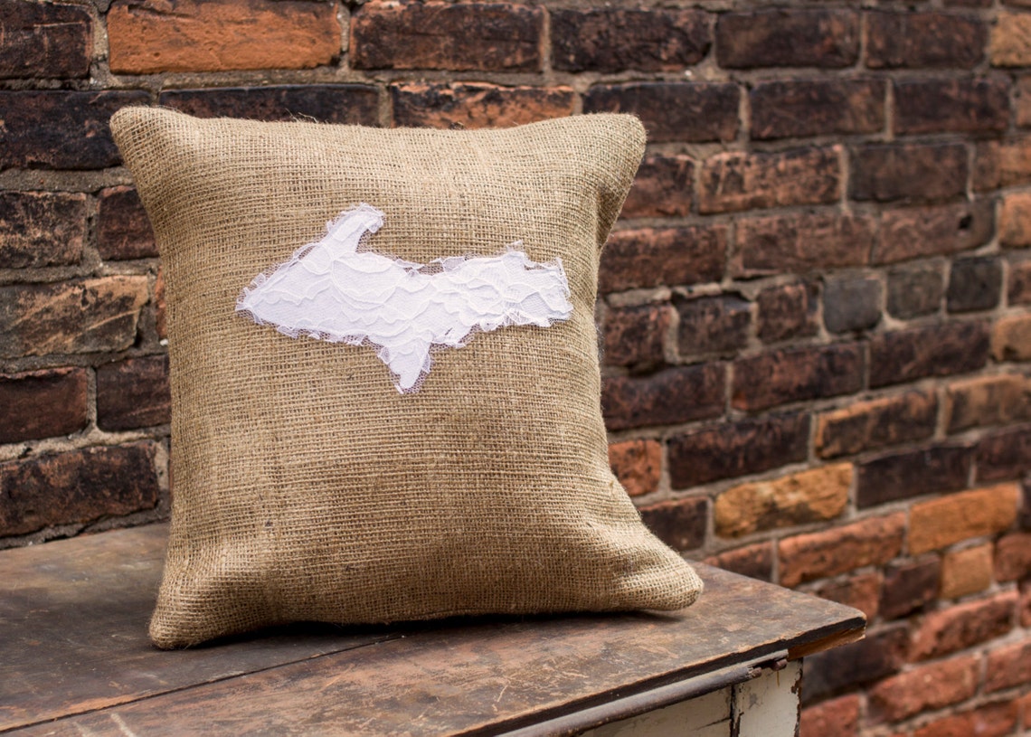 UP Home State Pillow Lace collection pillow custom design Etsy