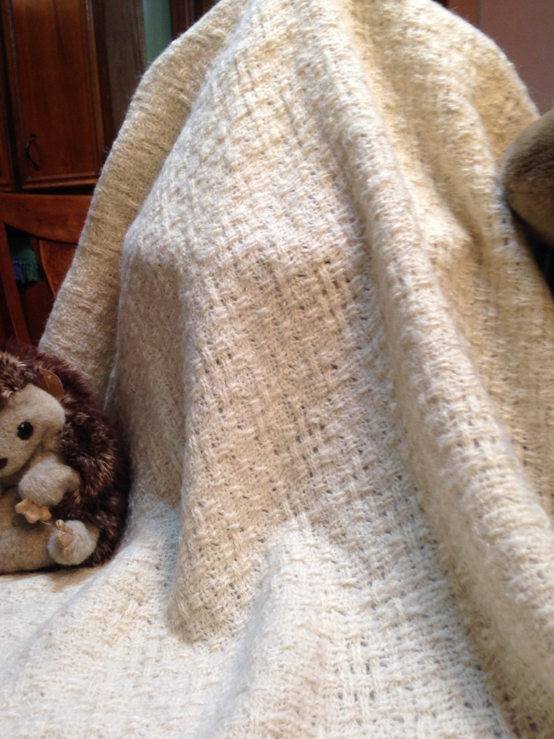 Handwoven ALPACA Baby Blanket. Heirloom Thermal Blanket Etsy
