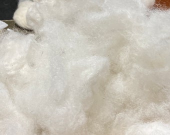 Huacaya ALPACA. Washed, Picked, Tumbled, Clean, Combed Alpaca. Natural white, Dyeable, Crafts, Blend w fibers. Ready to Card or Blend