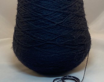 WOOL 12/2 Weaving Yarn. Lace Weight Navy BLUE on Cone. Weave, Crochet, Knit, Craft. Scarves. Pillow Bags. NAVY Wool. Multiple projects