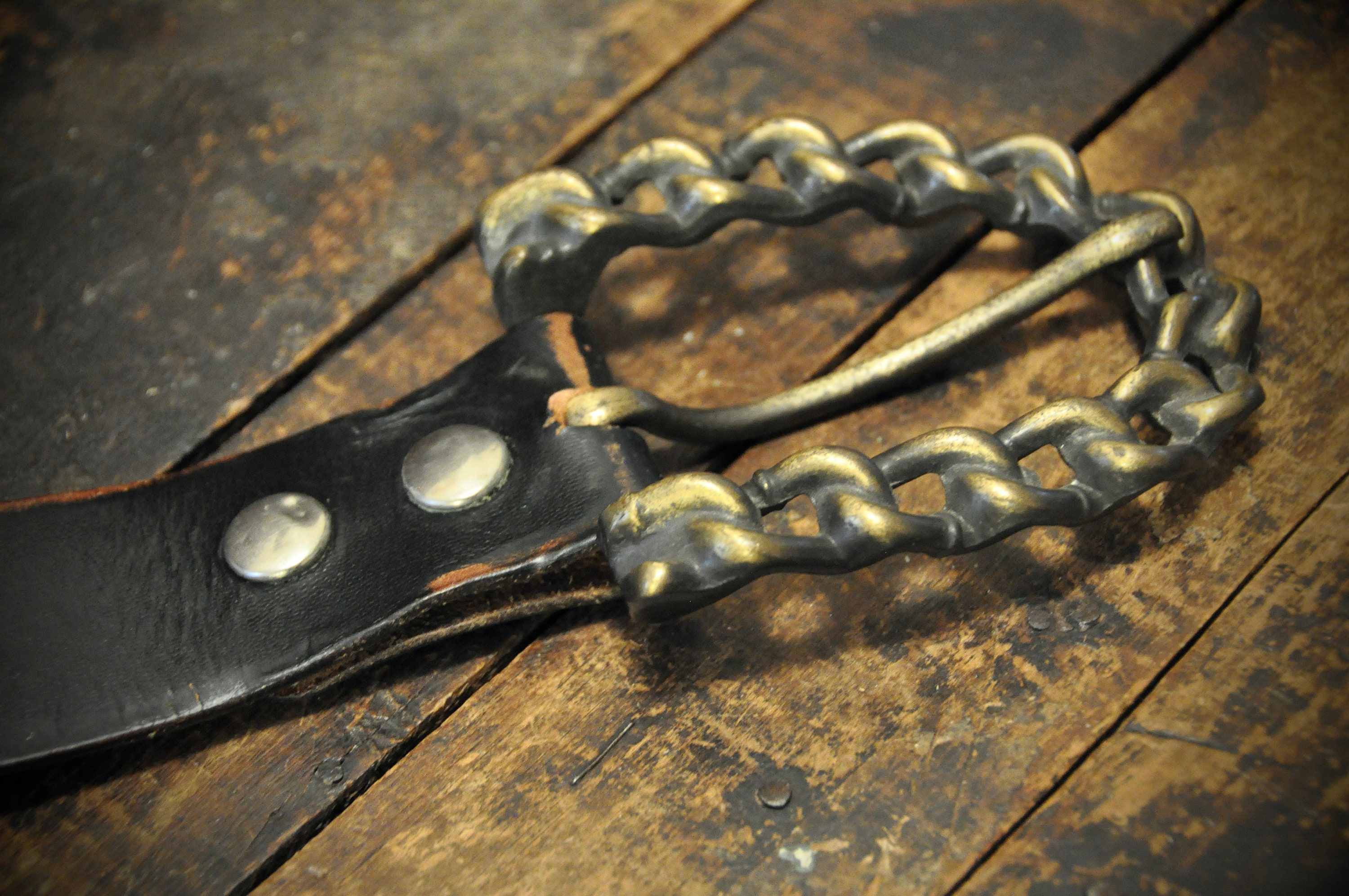 Vintage Chain Link Belt Buckle Heavy Brass Tone Etsy