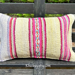 Boho pillow cover,Texture Pillow cover,PeruvianTextile,Frazada Pillow,manta pillow,Hand loomed pillow cover,lumbar pillow cover,fall pillow