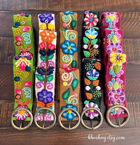 Embroidered Belt Floral Handmade Colorful Peruvian Boho  display picture 1