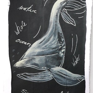 Balena, sott'acqua, pesce, carta, piccolo formato, bianco e nero, natura, mare, natura di Beate Frieling