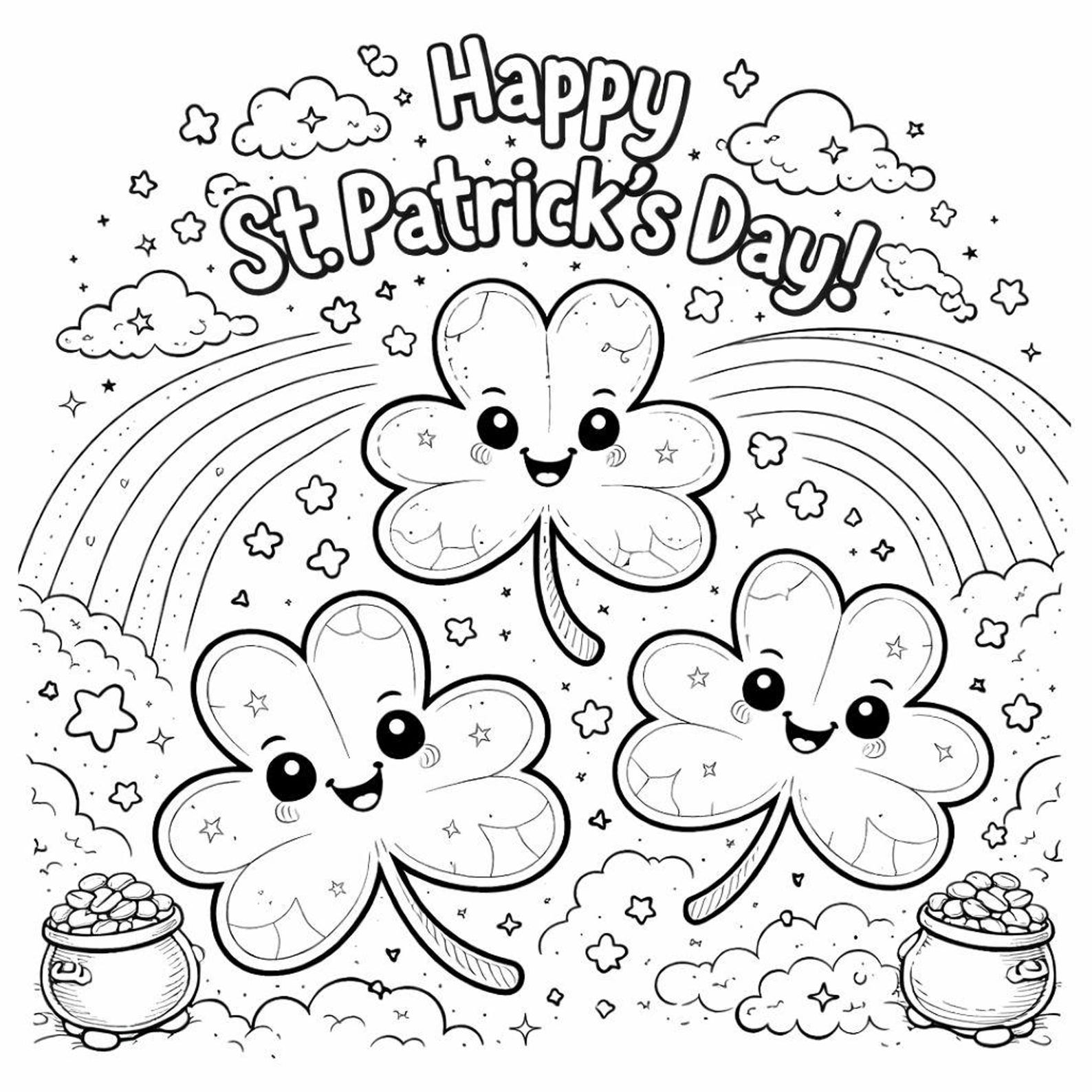 St. Patrick’s Day Coloring Page Printable - Etsy
